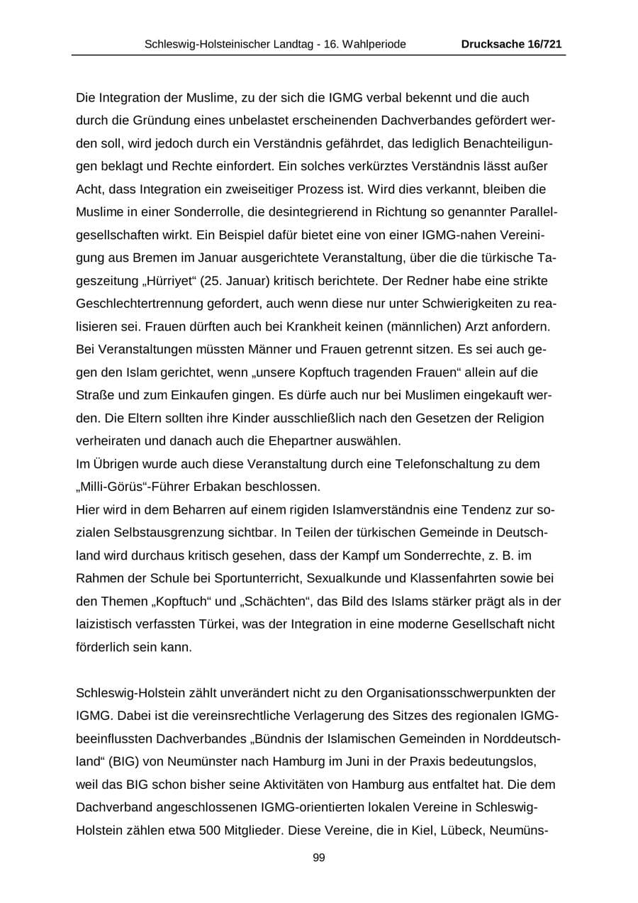 Seite 99 des Verfassungsschutzbericht 2005 Schleswig-Holstein