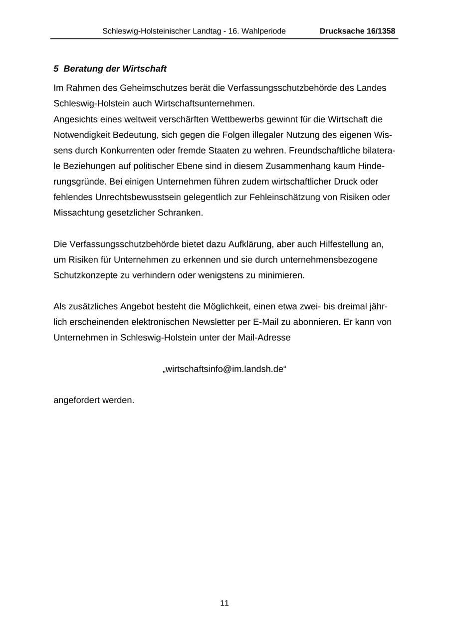 Seite 11 des Verfassungsschutzbericht 2006 Schleswig-Holstein