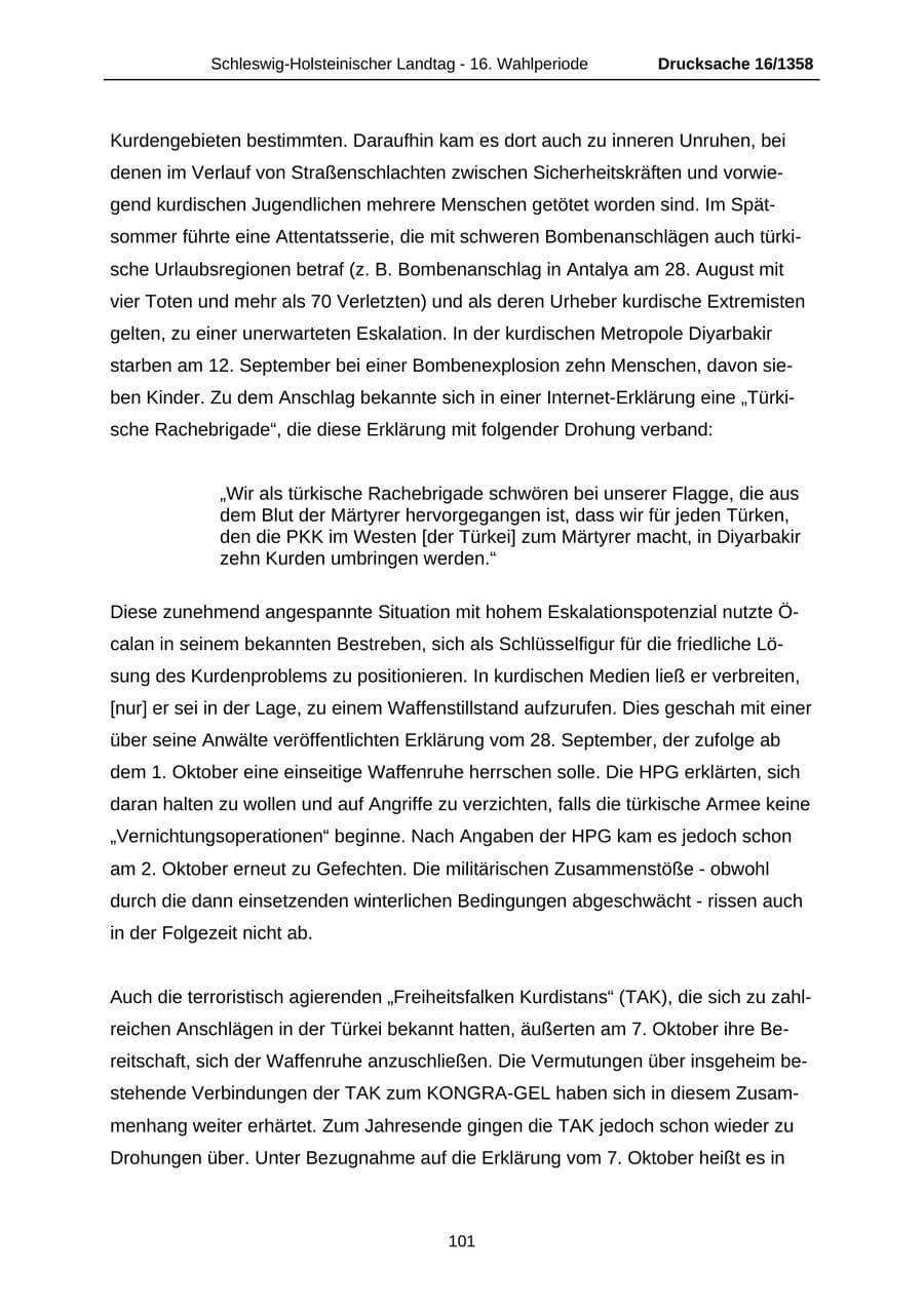 Seite 101 des Verfassungsschutzbericht 2006 Schleswig-Holstein