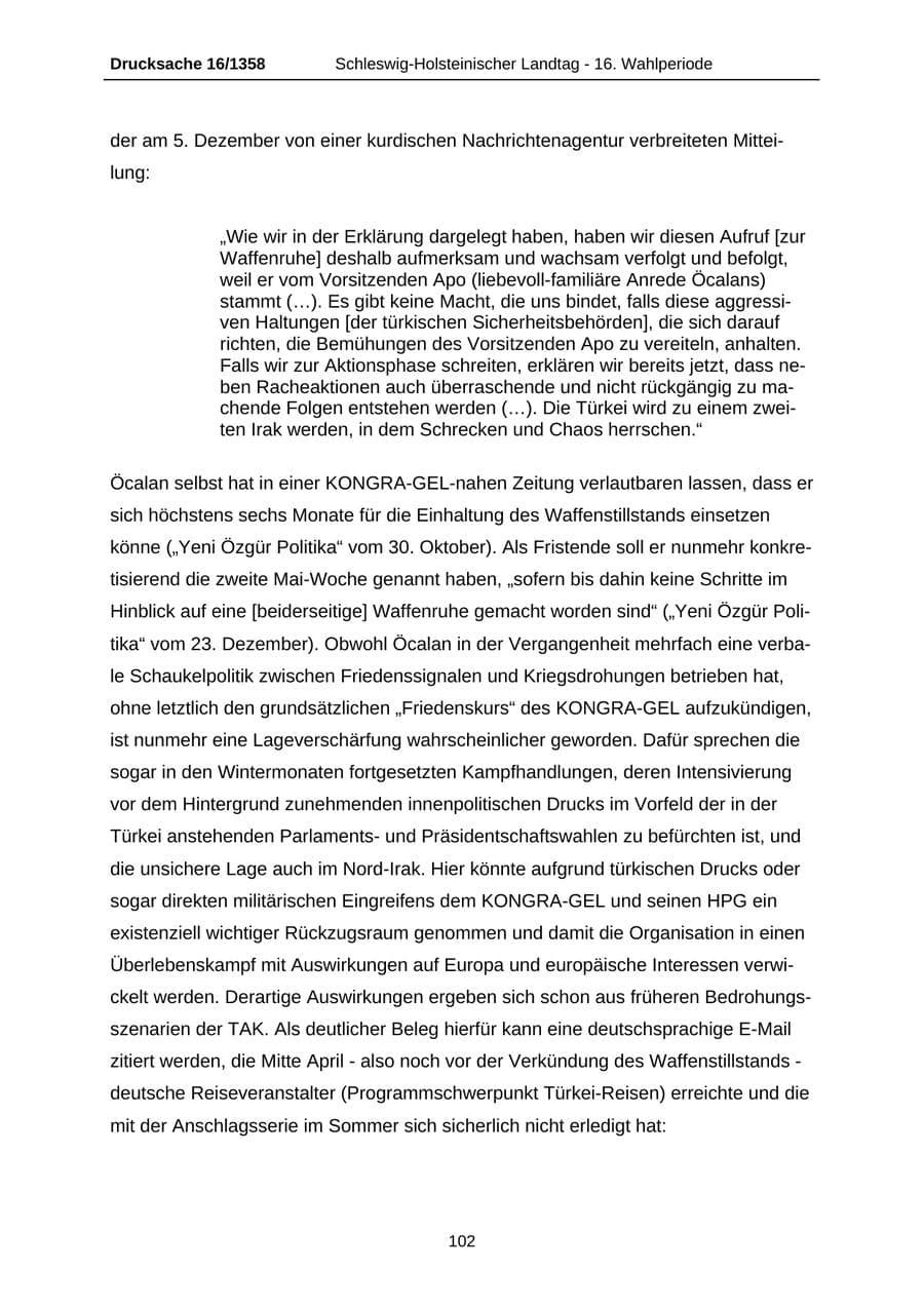 Seite 102 des Verfassungsschutzbericht 2006 Schleswig-Holstein