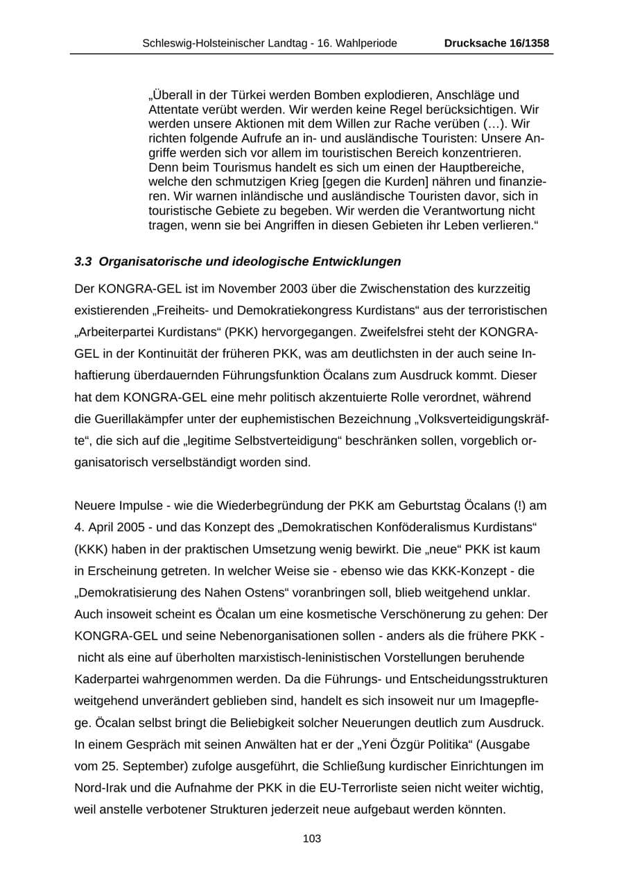 Seite 103 des Verfassungsschutzbericht 2006 Schleswig-Holstein