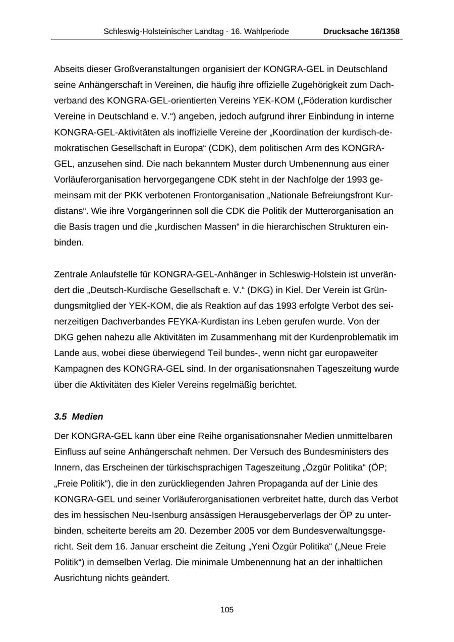 Seite 105 des Verfassungsschutzbericht 2006 Schleswig-Holstein