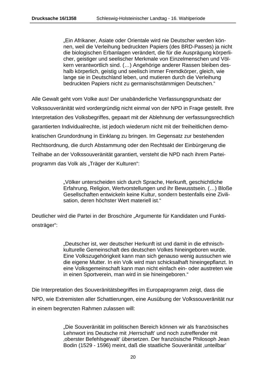 Seite 20 des Verfassungsschutzbericht 2006 Schleswig-Holstein