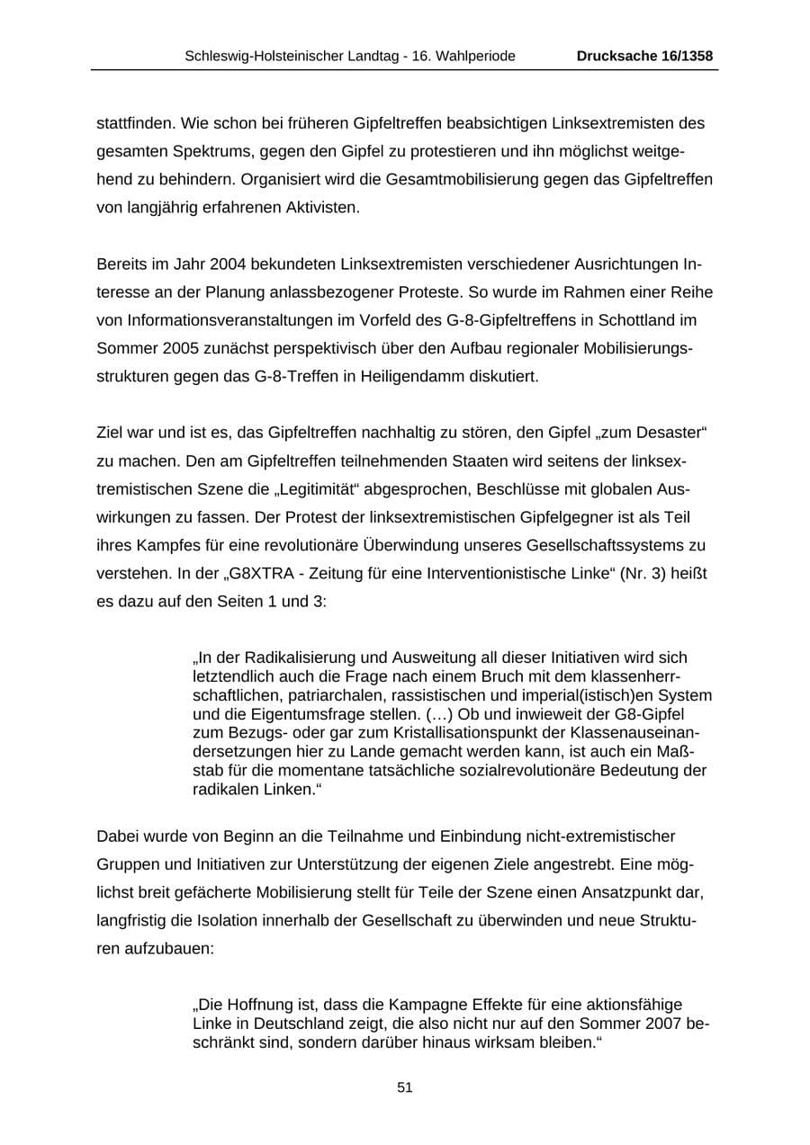 Seite 51 des Verfassungsschutzbericht 2006 Schleswig-Holstein