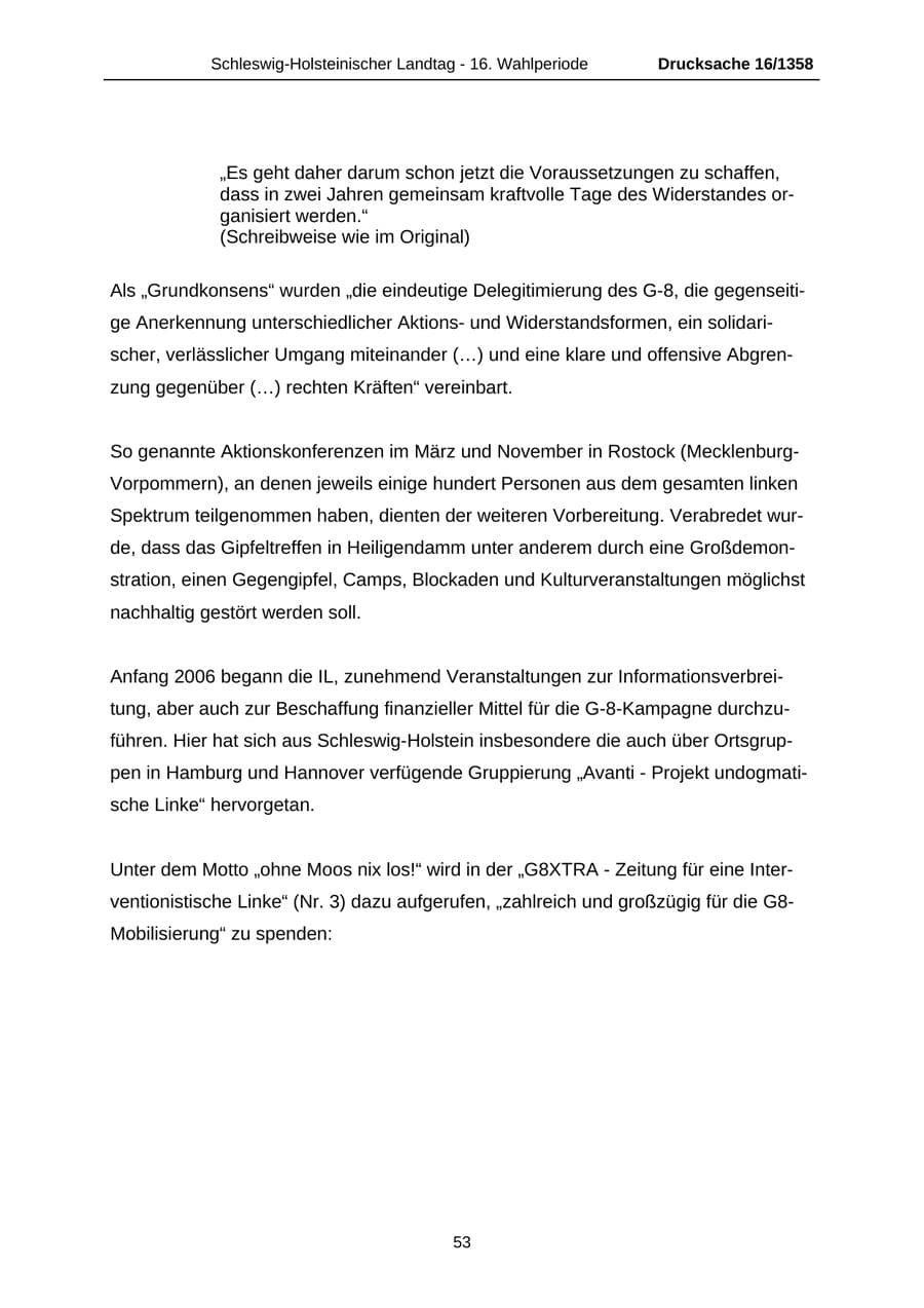 Seite 53 des Verfassungsschutzbericht 2006 Schleswig-Holstein