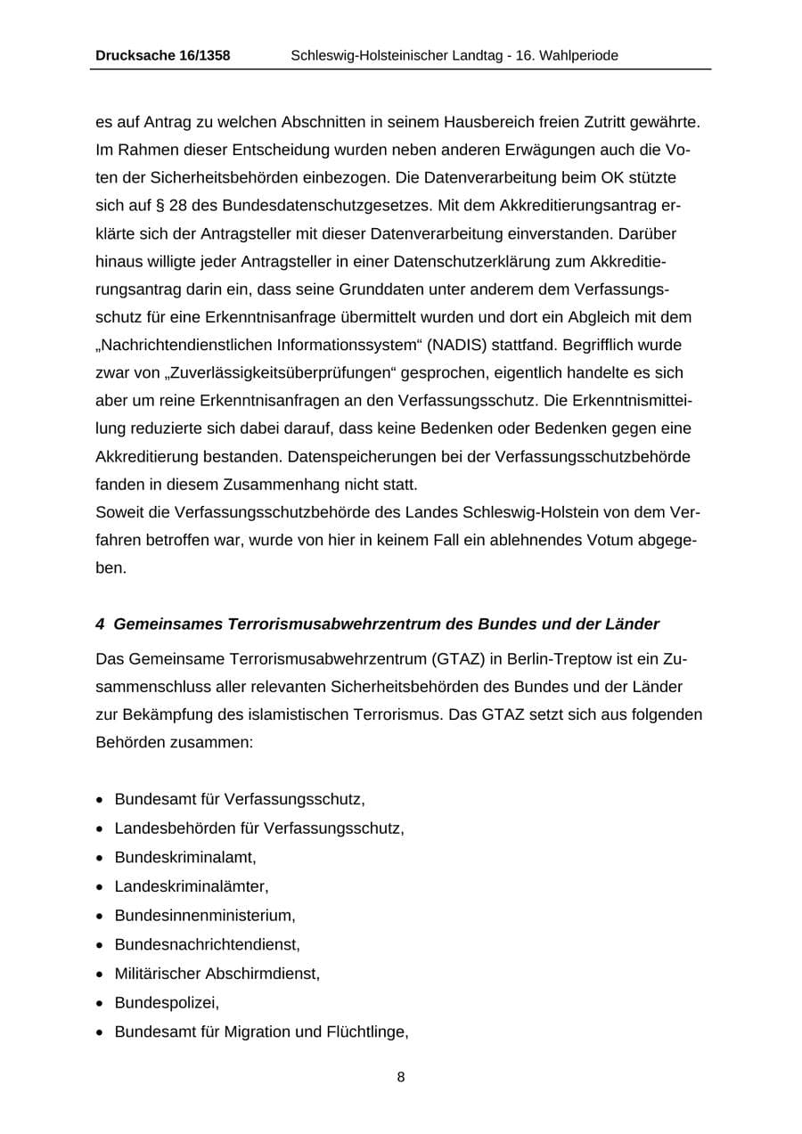 Seite 8 des Verfassungsschutzbericht 2006 Schleswig-Holstein
