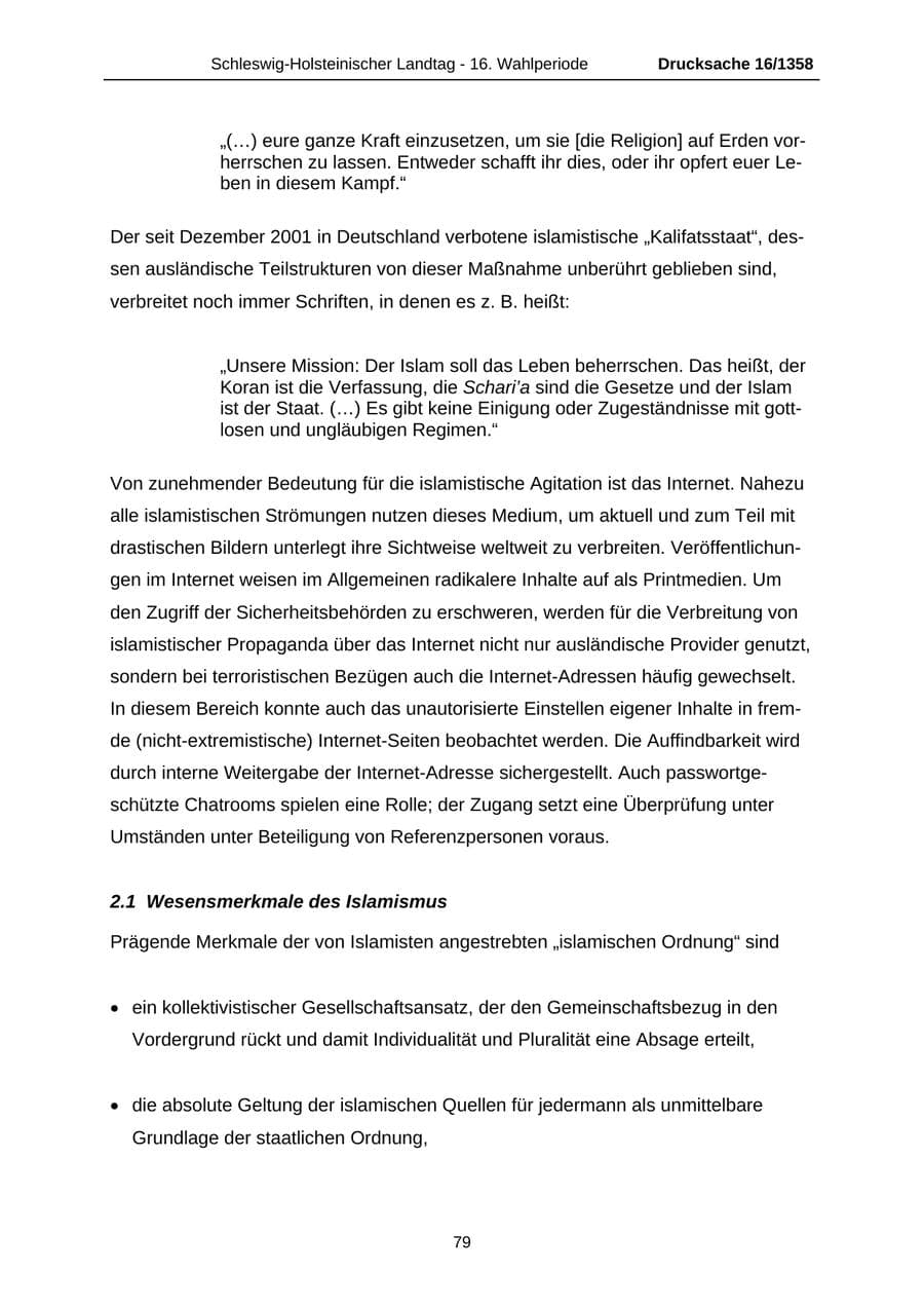 Seite 79 des Verfassungsschutzbericht 2006 Schleswig-Holstein