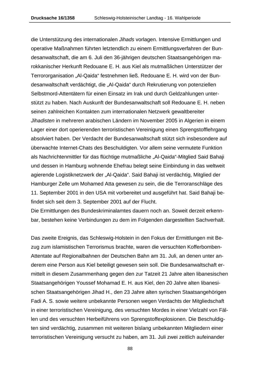 Seite 88 des Verfassungsschutzbericht 2006 Schleswig-Holstein