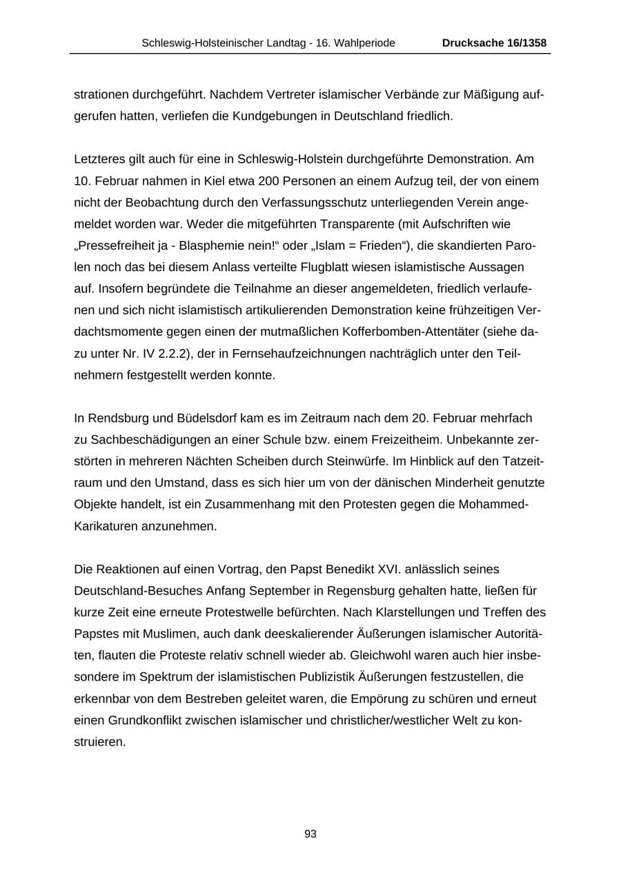 Seite 93 des Verfassungsschutzbericht 2006 Schleswig-Holstein