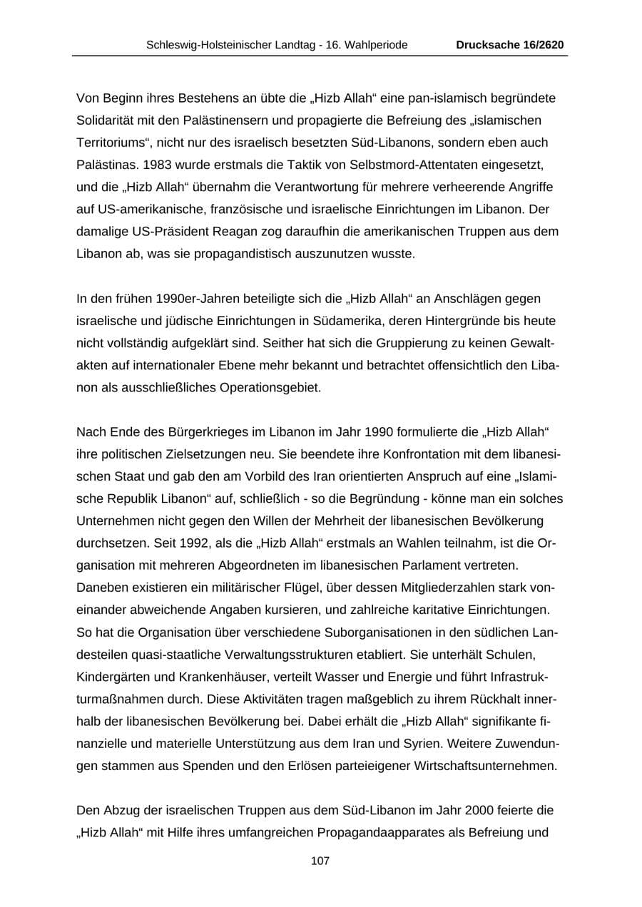 Seite 107 des Verfassungsschutzbericht 2008 Schleswig-Holstein