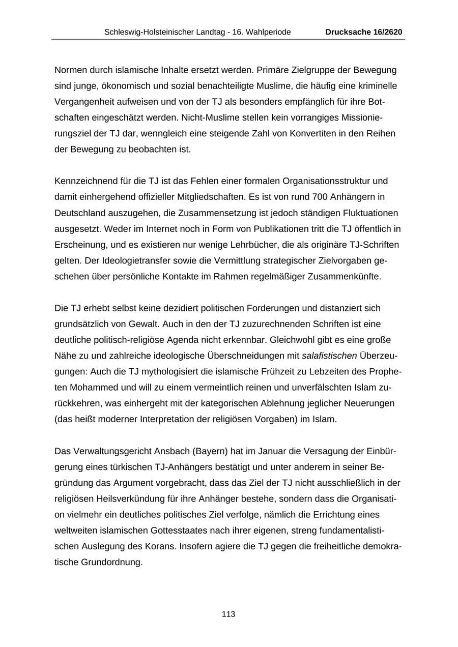 Seite 113 des Verfassungsschutzbericht 2008 Schleswig-Holstein