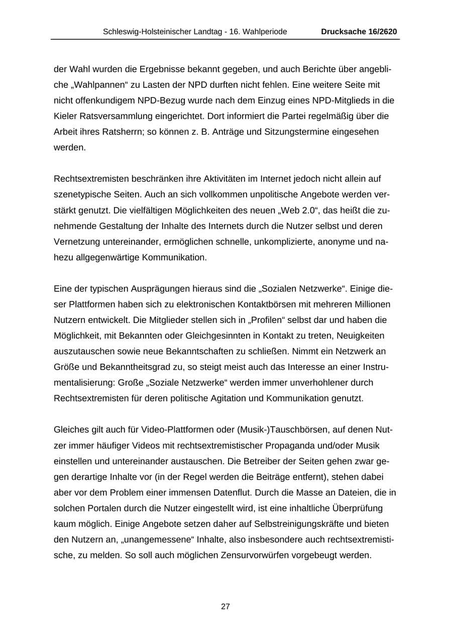 Seite 27 des Verfassungsschutzbericht 2008 Schleswig-Holstein