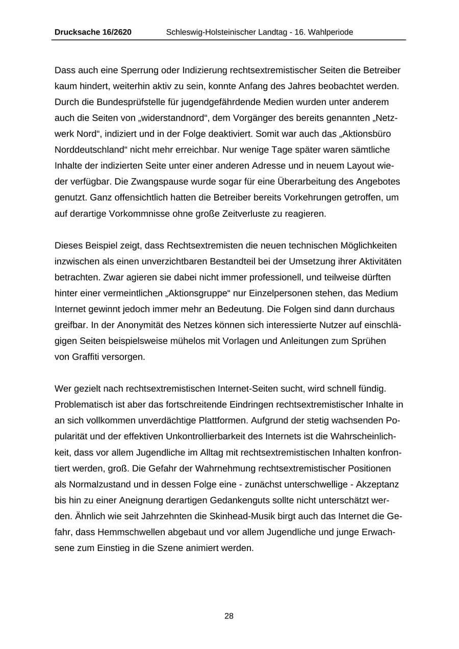 Seite 28 des Verfassungsschutzbericht 2008 Schleswig-Holstein
