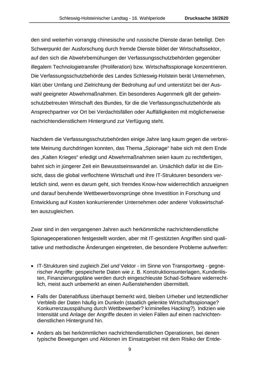 Seite 9 des Verfassungsschutzbericht 2008 Schleswig-Holstein