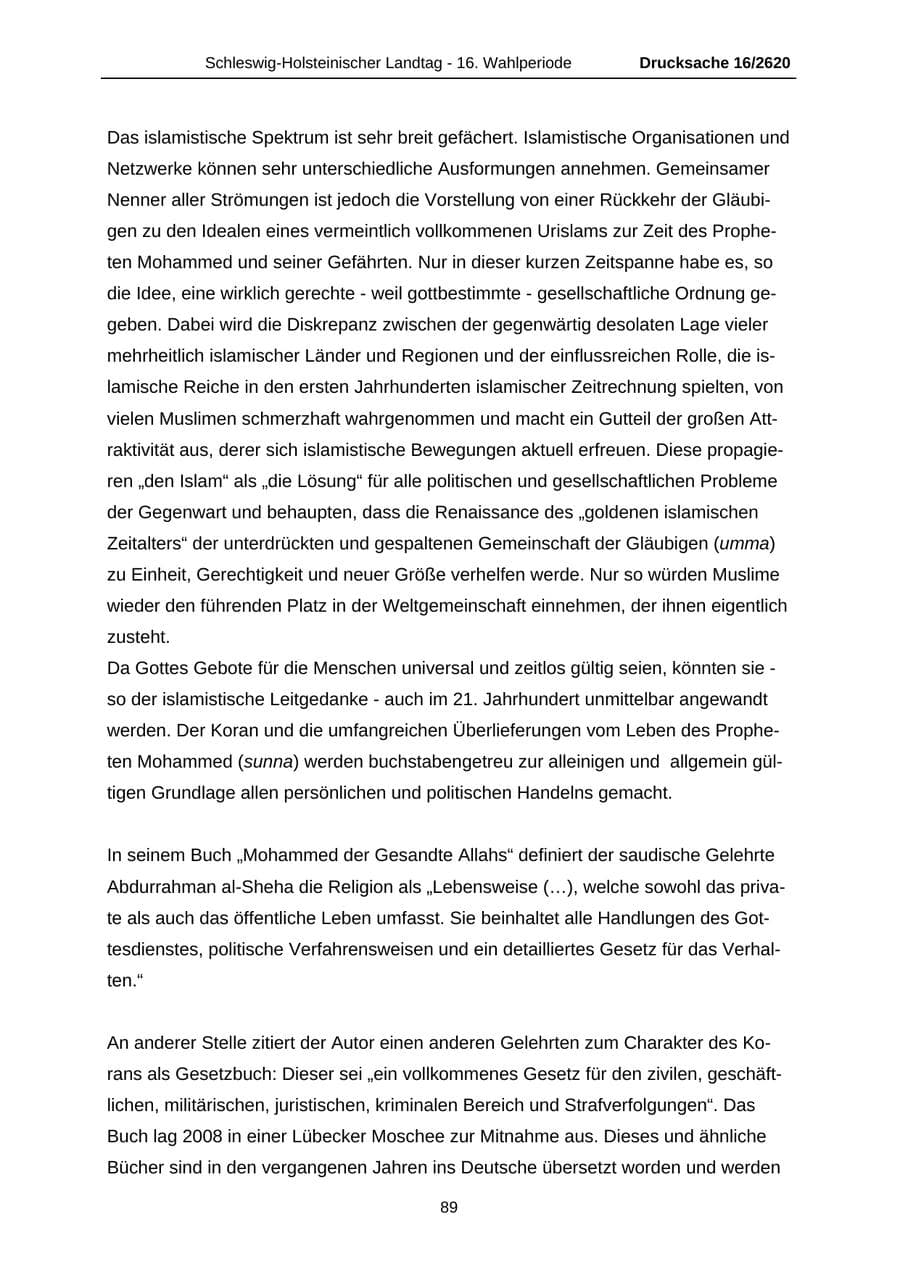 Seite 89 des Verfassungsschutzbericht 2008 Schleswig-Holstein