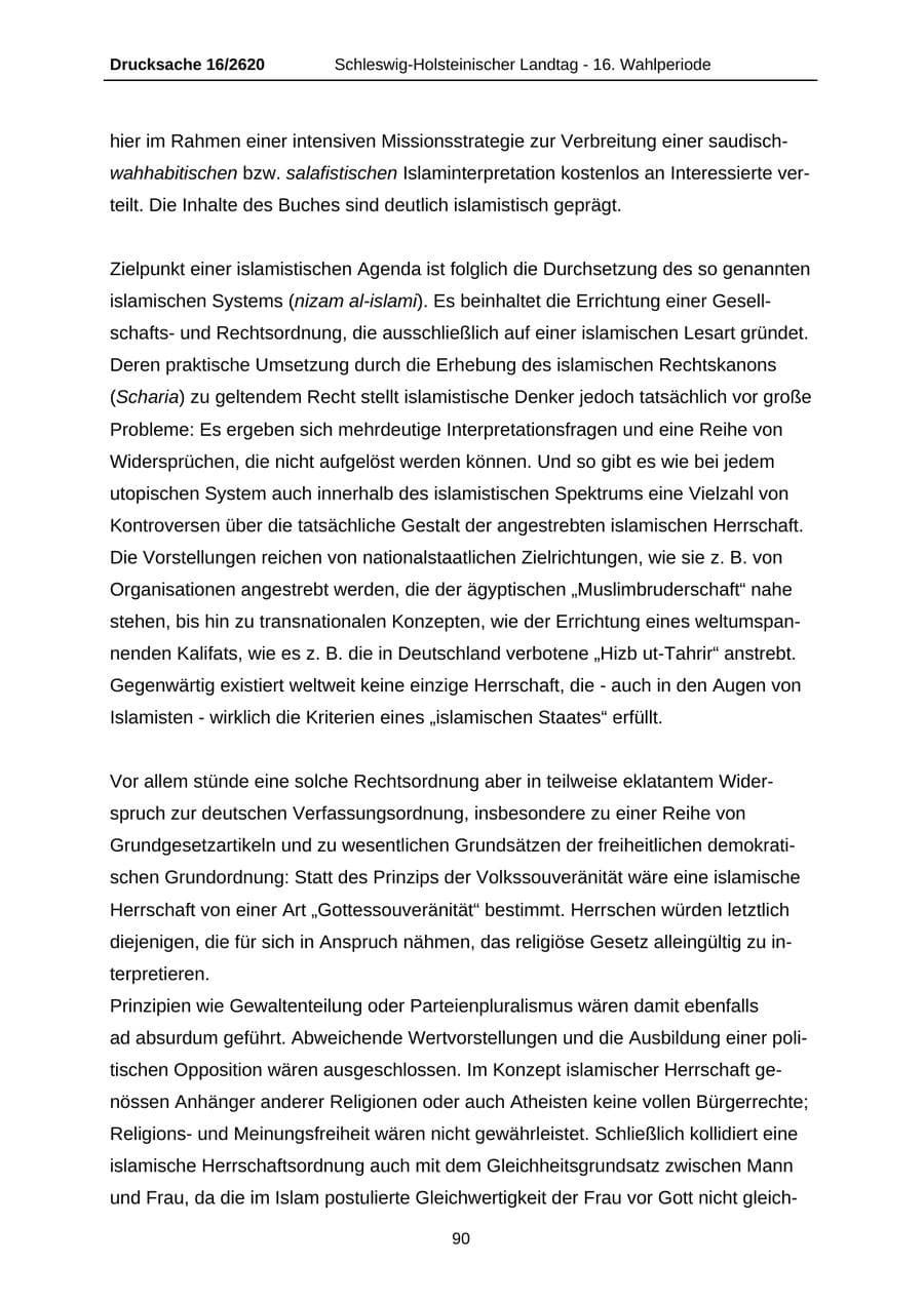 Seite 90 des Verfassungsschutzbericht 2008 Schleswig-Holstein