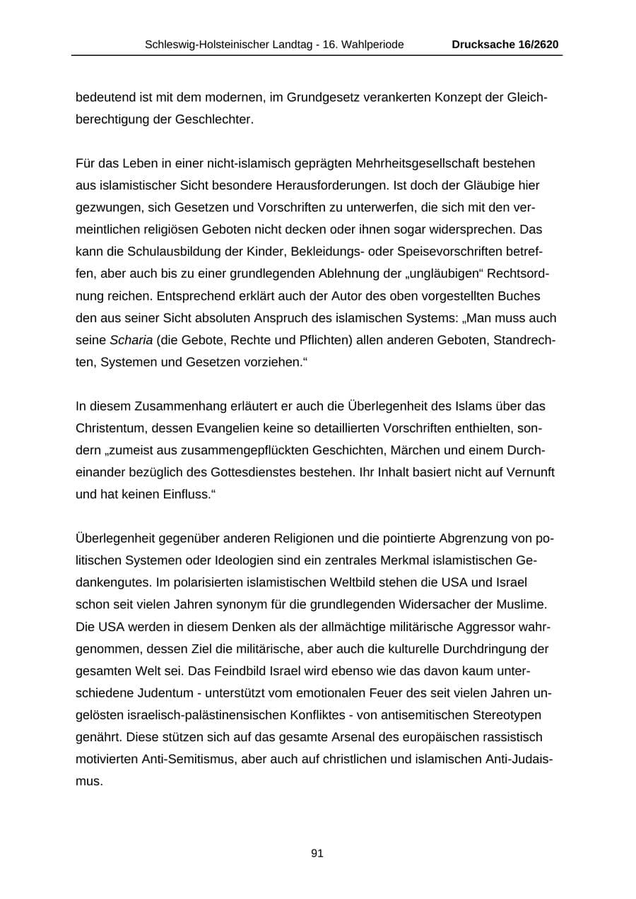 Seite 91 des Verfassungsschutzbericht 2008 Schleswig-Holstein