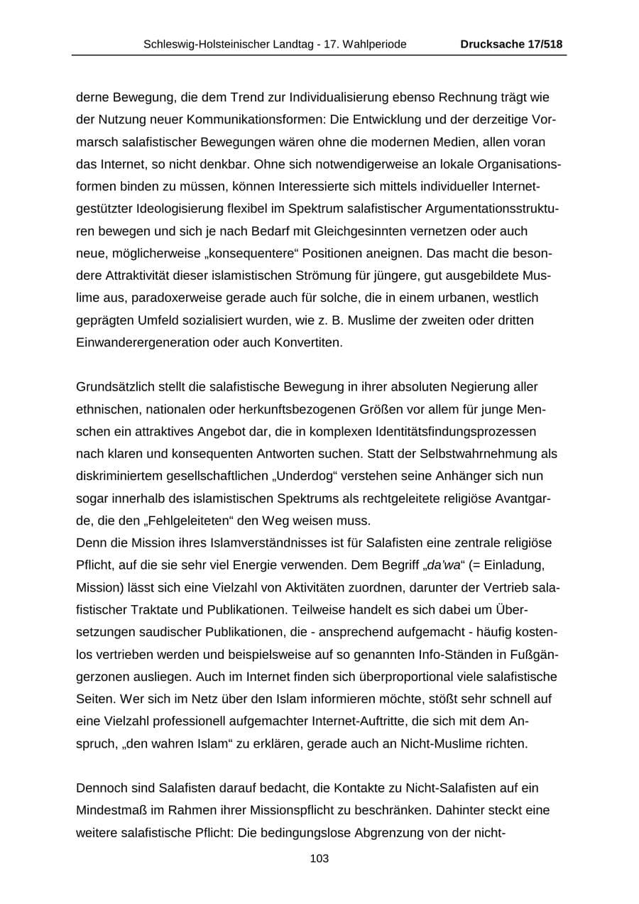 Seite 103 des Verfassungsschutzbericht 2009 Schleswig-Holstein