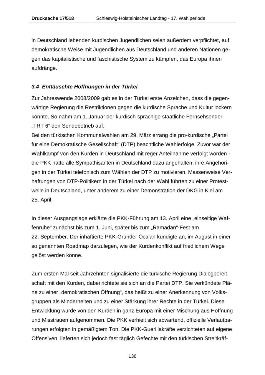 Seite 136 des Verfassungsschutzbericht 2009 Schleswig-Holstein