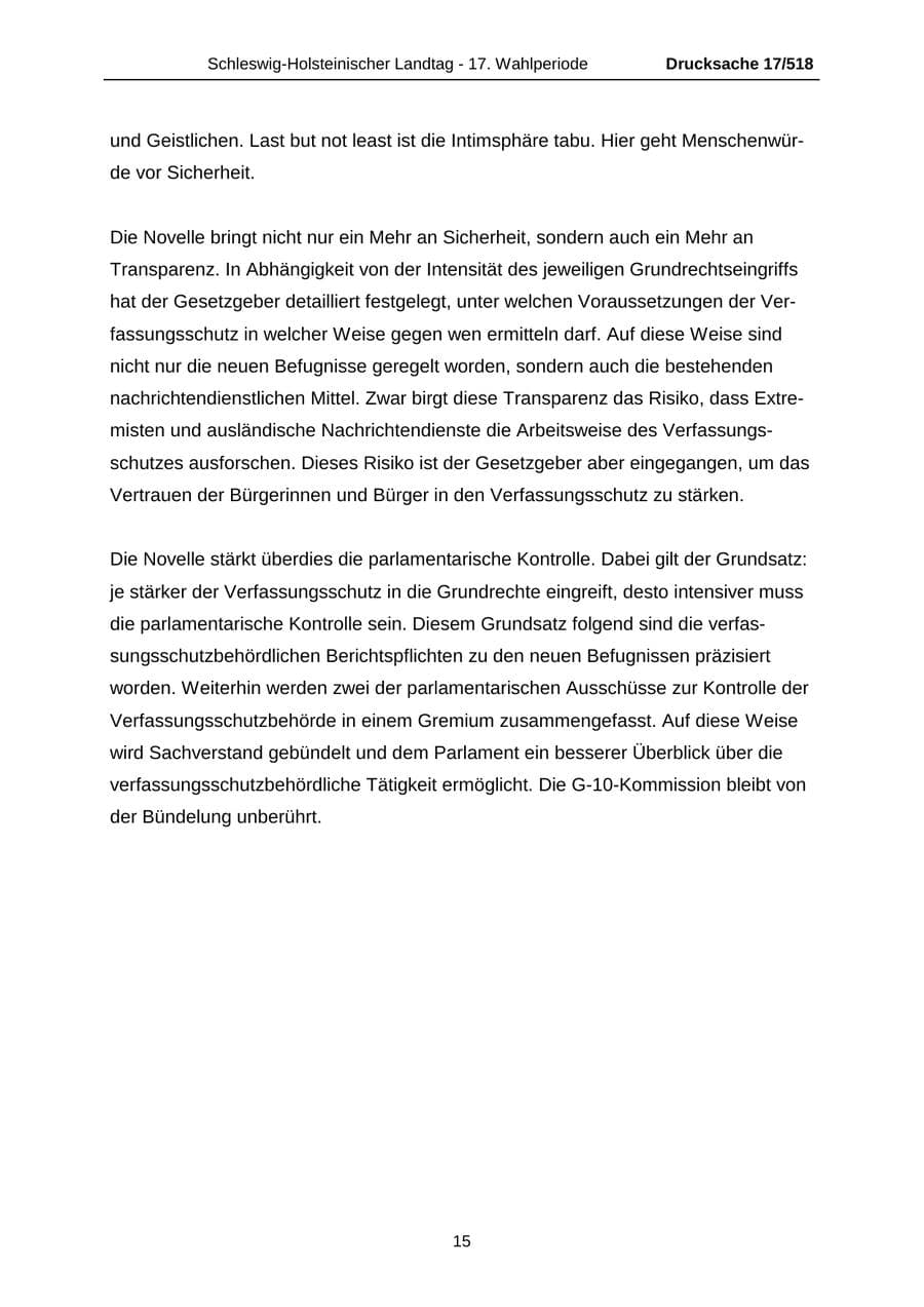 Seite 15 des Verfassungsschutzbericht 2009 Schleswig-Holstein