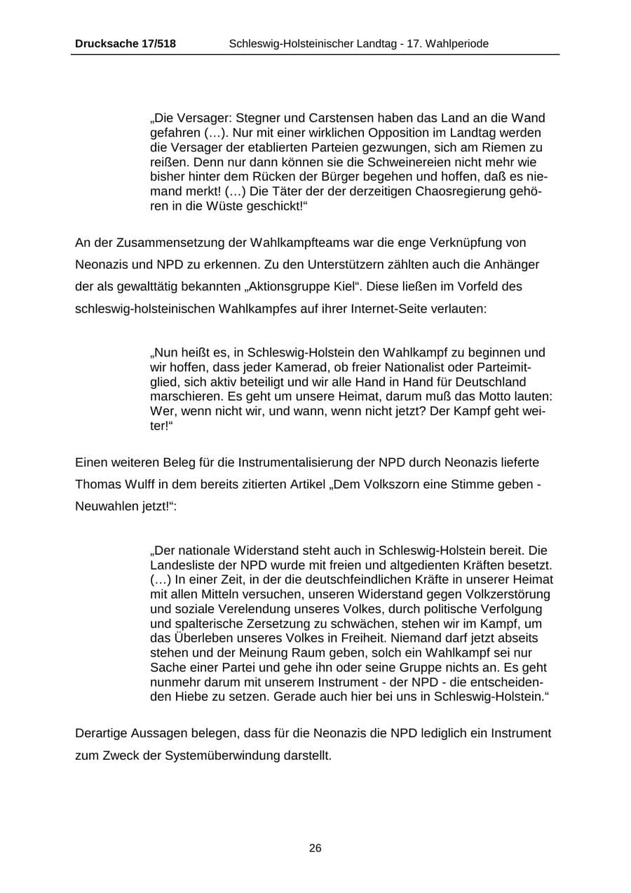 Seite 26 des Verfassungsschutzbericht 2009 Schleswig-Holstein