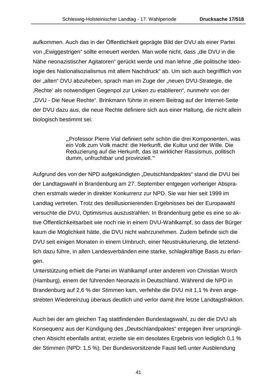 Seite 41 des Verfassungsschutzbericht 2009 Schleswig-Holstein