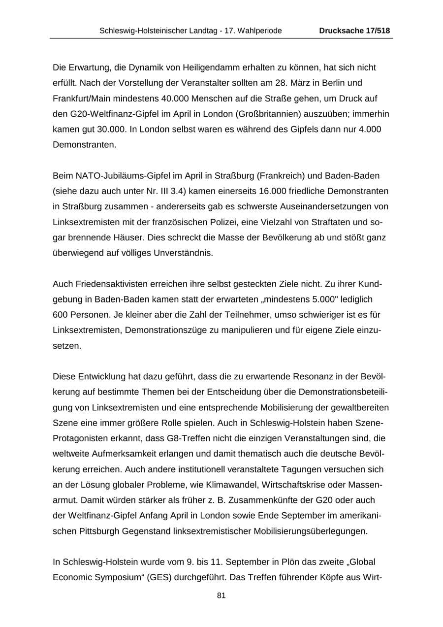 Seite 81 des Verfassungsschutzbericht 2009 Schleswig-Holstein
