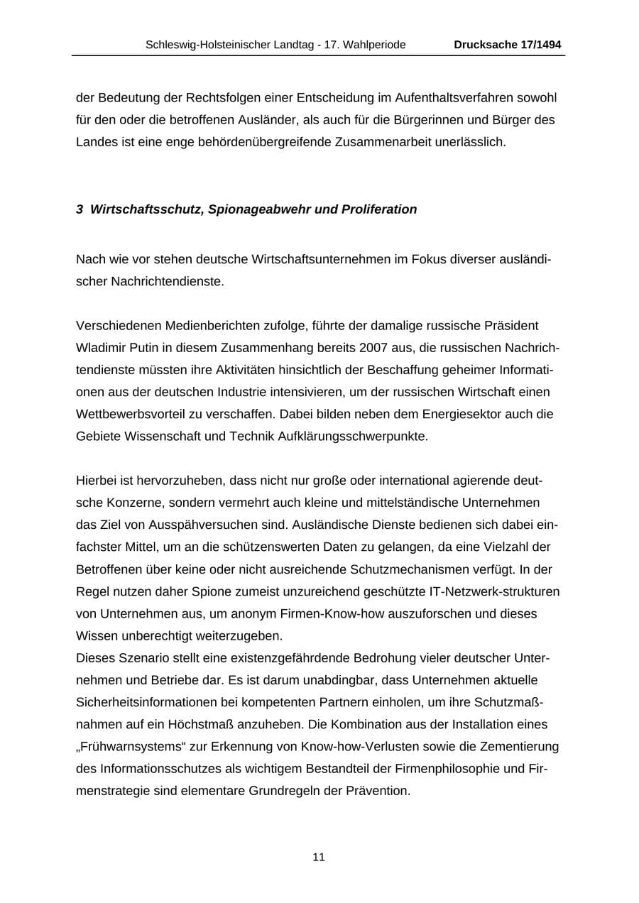 Seite 11 des Verfassungsschutzbericht 2010 Schleswig-Holstein