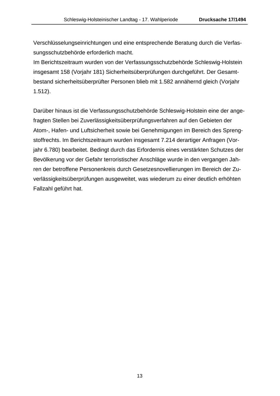 Seite 13 des Verfassungsschutzbericht 2010 Schleswig-Holstein