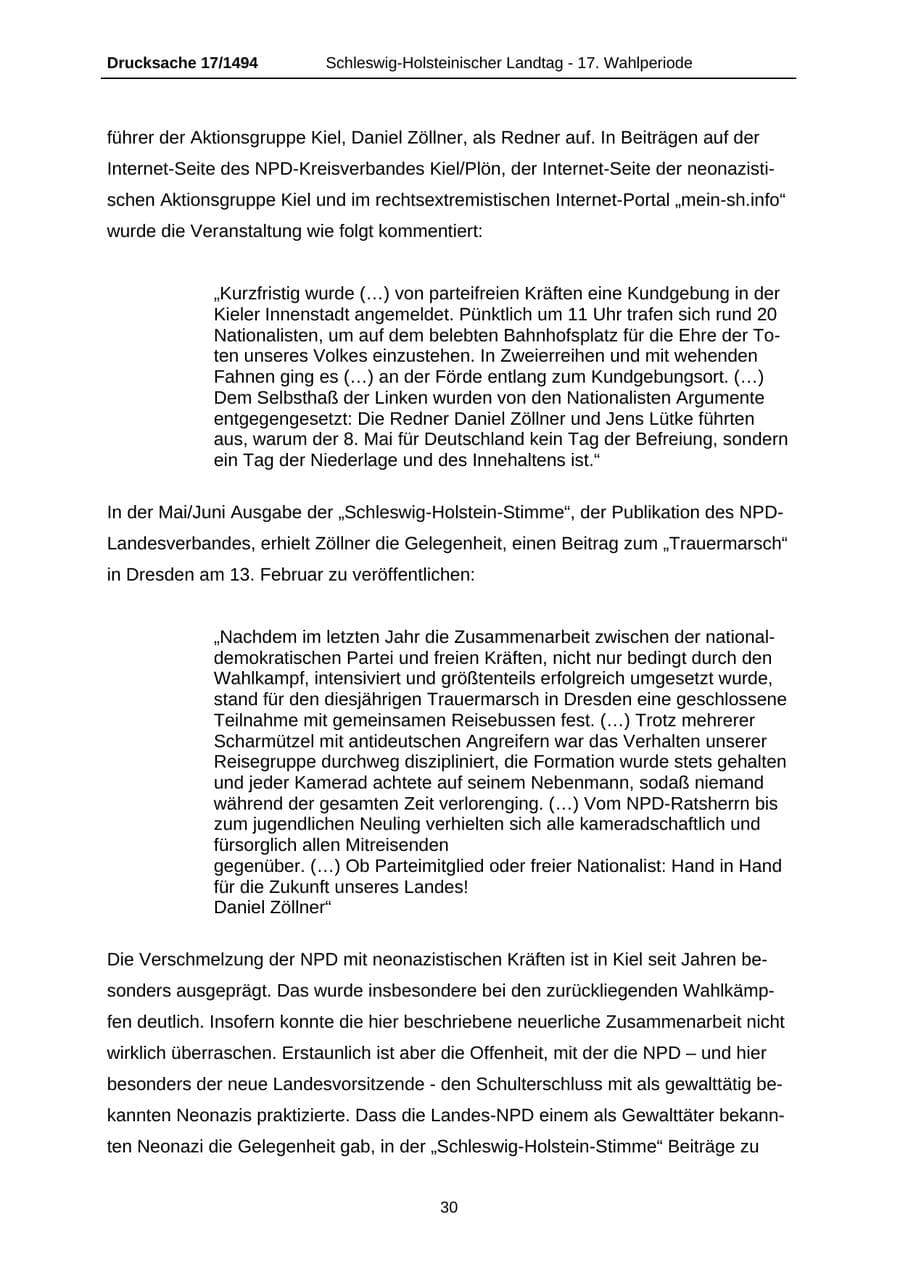 Seite 30 des Verfassungsschutzbericht 2010 Schleswig-Holstein