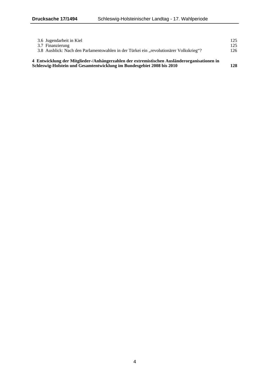 Seite 4 des Verfassungsschutzbericht 2010 Schleswig-Holstein