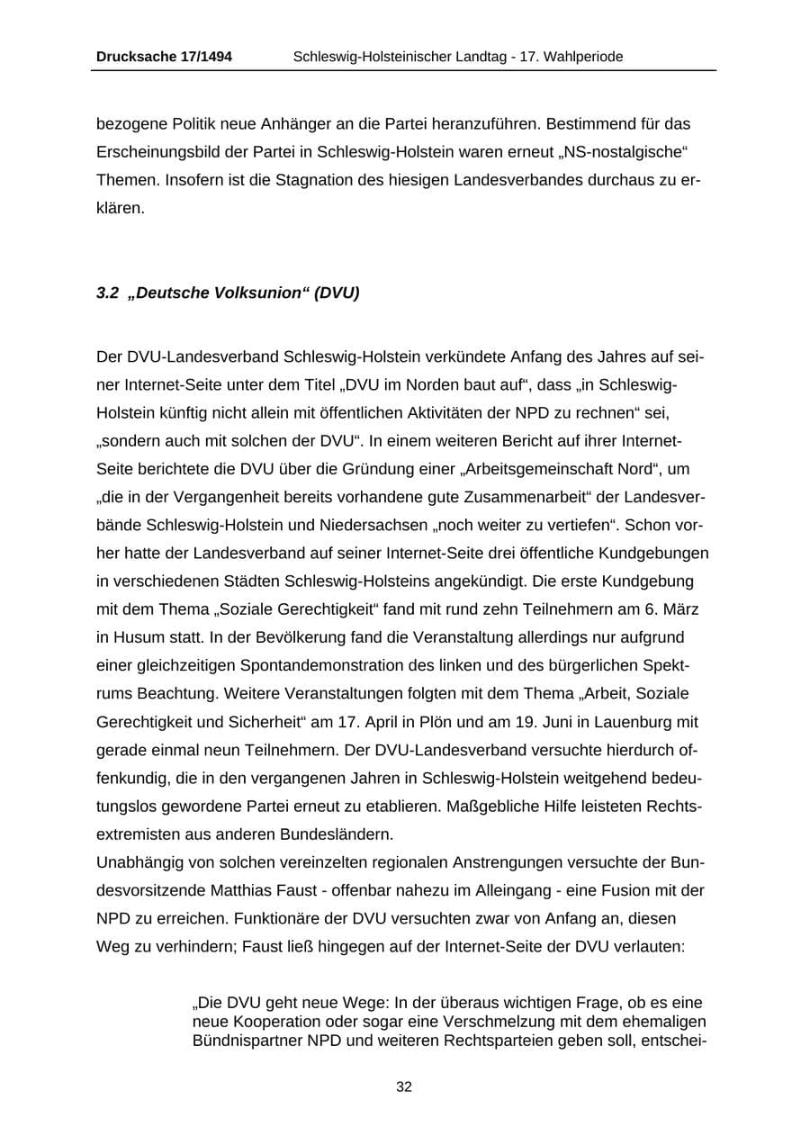 Seite 32 des Verfassungsschutzbericht 2010 Schleswig-Holstein