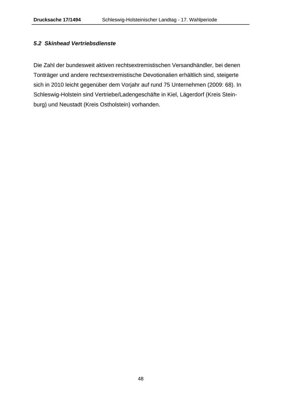 Seite 48 des Verfassungsschutzbericht 2010 Schleswig-Holstein
