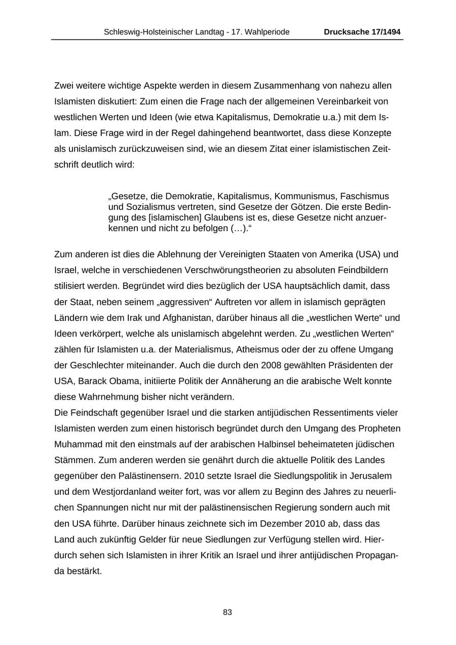 Seite 83 des Verfassungsschutzbericht 2010 Schleswig-Holstein