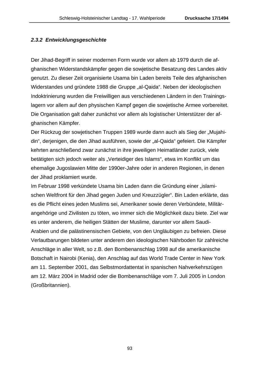 Seite 93 des Verfassungsschutzbericht 2010 Schleswig-Holstein