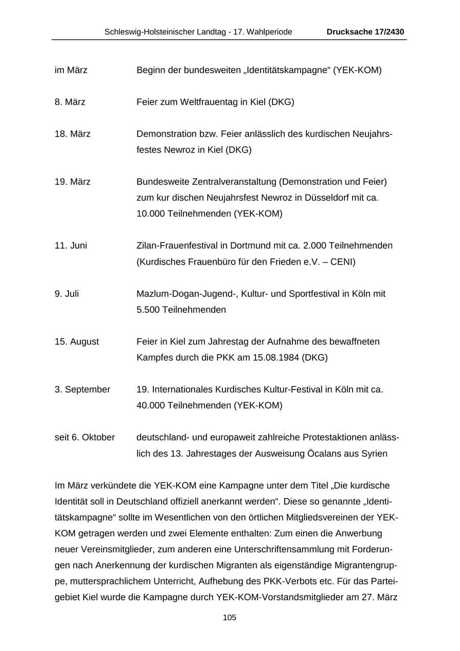 Seite 105 des Verfassungsschutzbericht 2011 Schleswig-Holstein