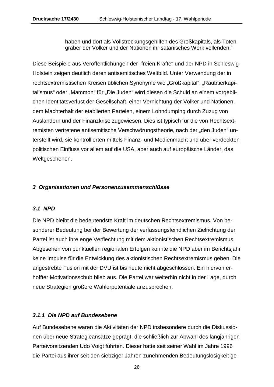 Seite 26 des Verfassungsschutzbericht 2011 Schleswig-Holstein