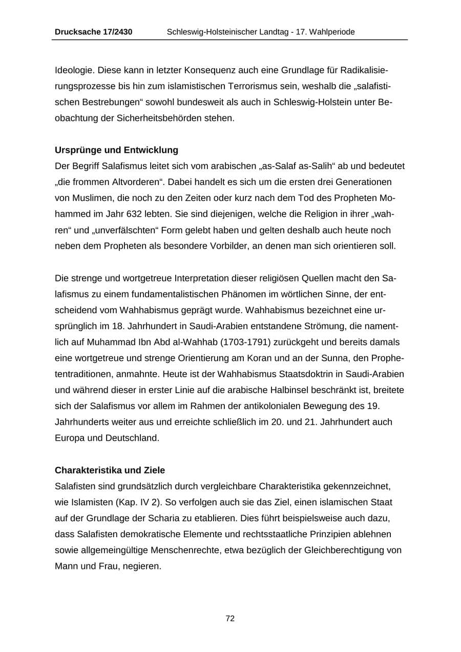 Seite 72 des Verfassungsschutzbericht 2011 Schleswig-Holstein
