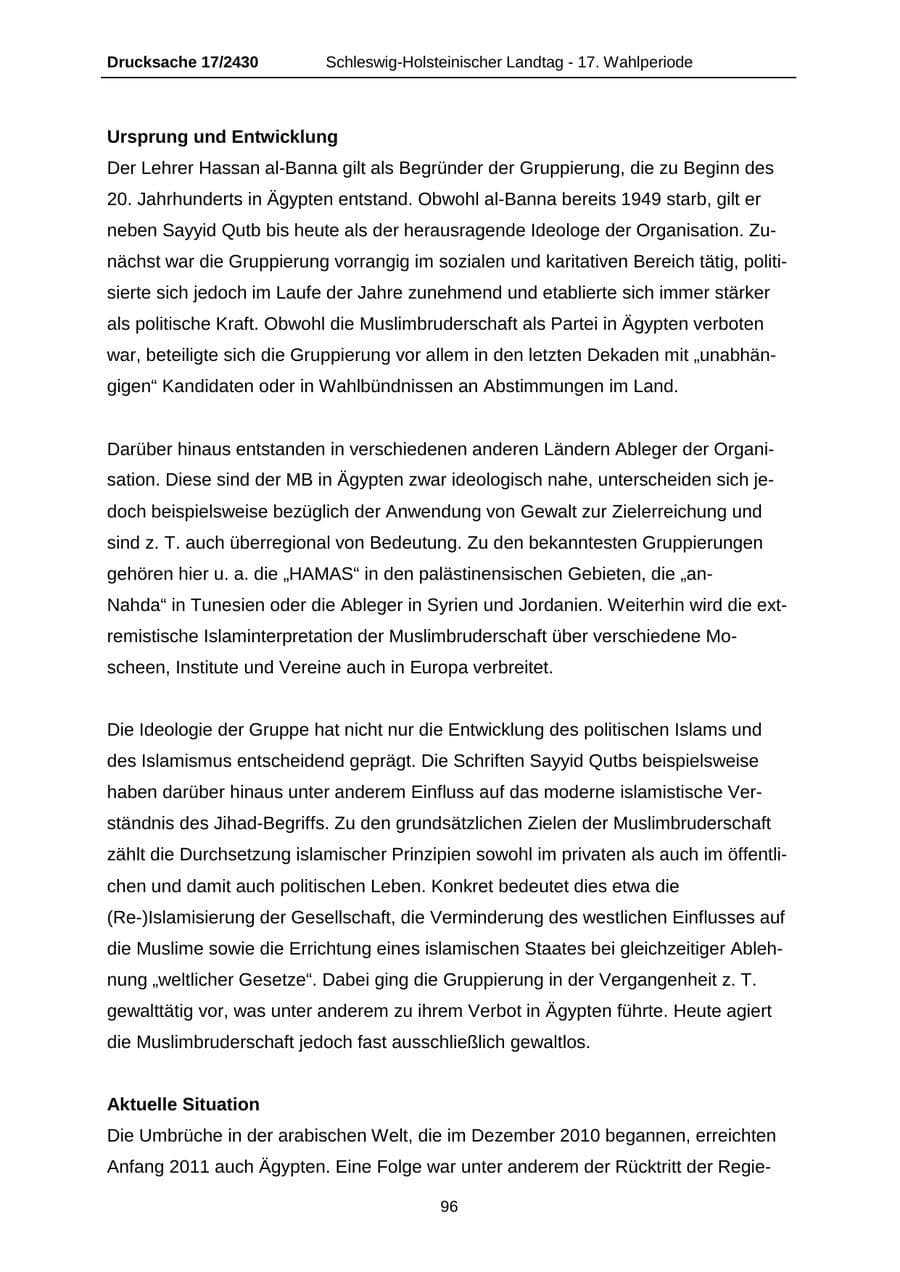Seite 96 des Verfassungsschutzbericht 2011 Schleswig-Holstein