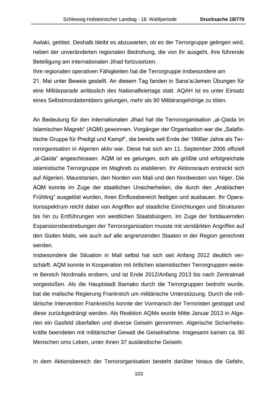 Seite 103 des Verfassungsschutzbericht 2012 Schleswig-Holstein