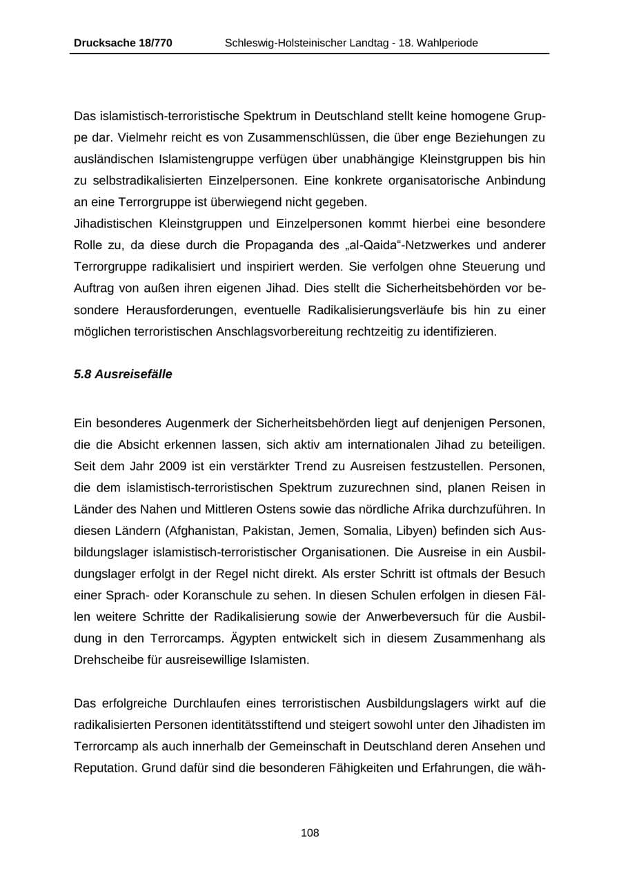 Seite 108 des Verfassungsschutzbericht 2012 Schleswig-Holstein