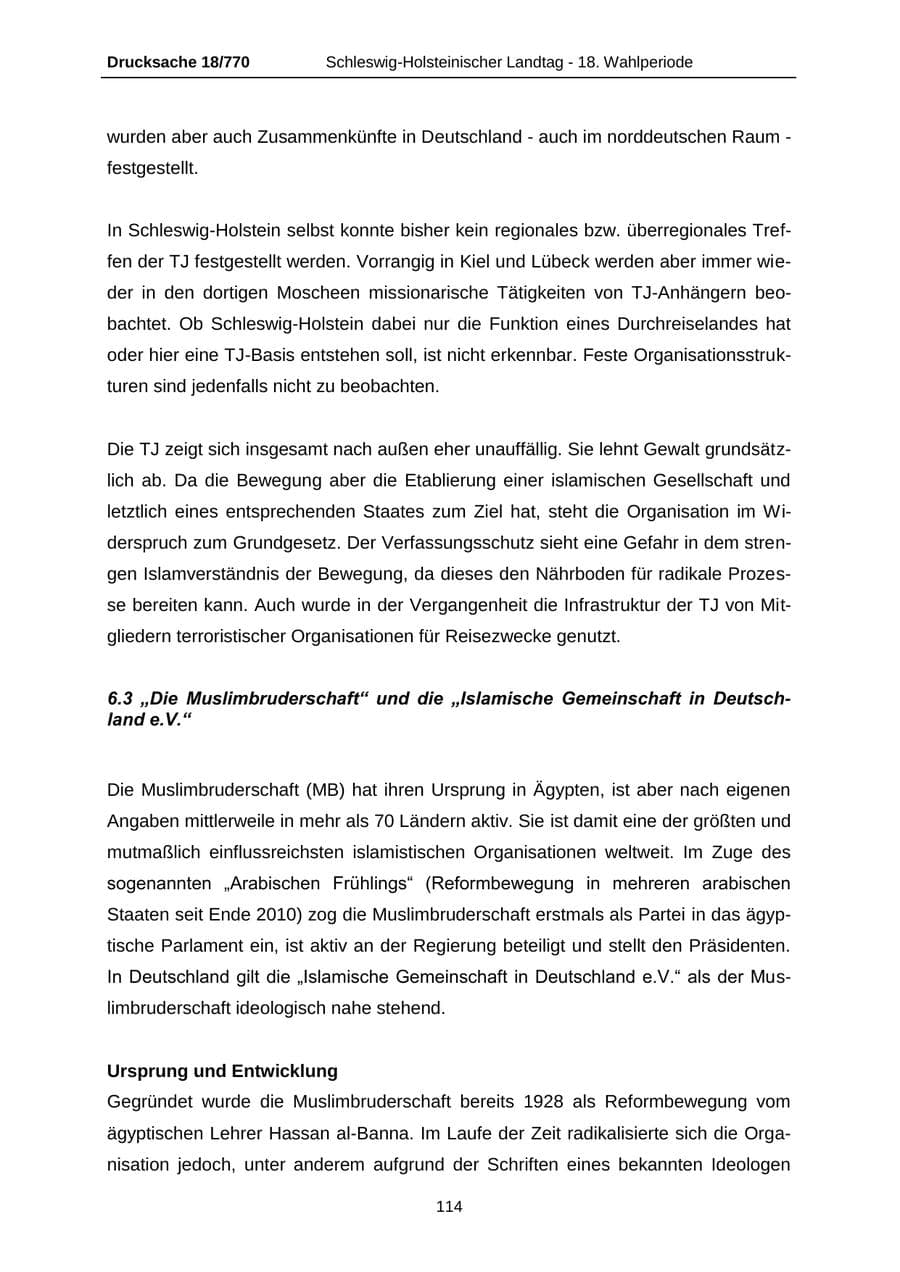 Seite 114 des Verfassungsschutzbericht 2012 Schleswig-Holstein