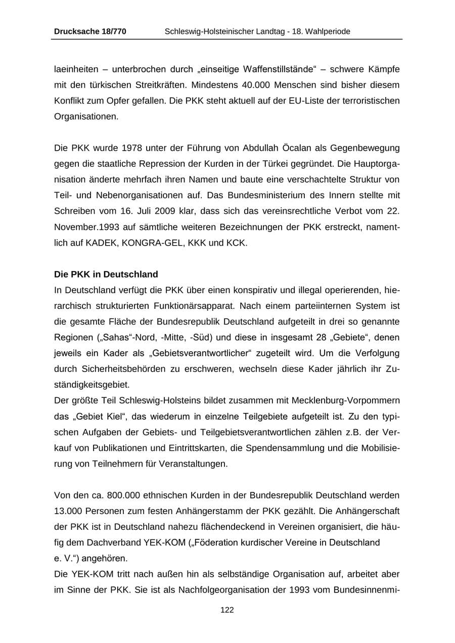 Seite 122 des Verfassungsschutzbericht 2012 Schleswig-Holstein