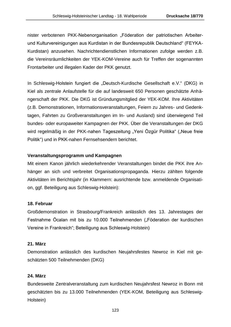Seite 123 des Verfassungsschutzbericht 2012 Schleswig-Holstein