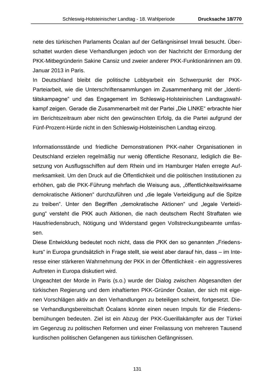 Seite 131 des Verfassungsschutzbericht 2012 Schleswig-Holstein