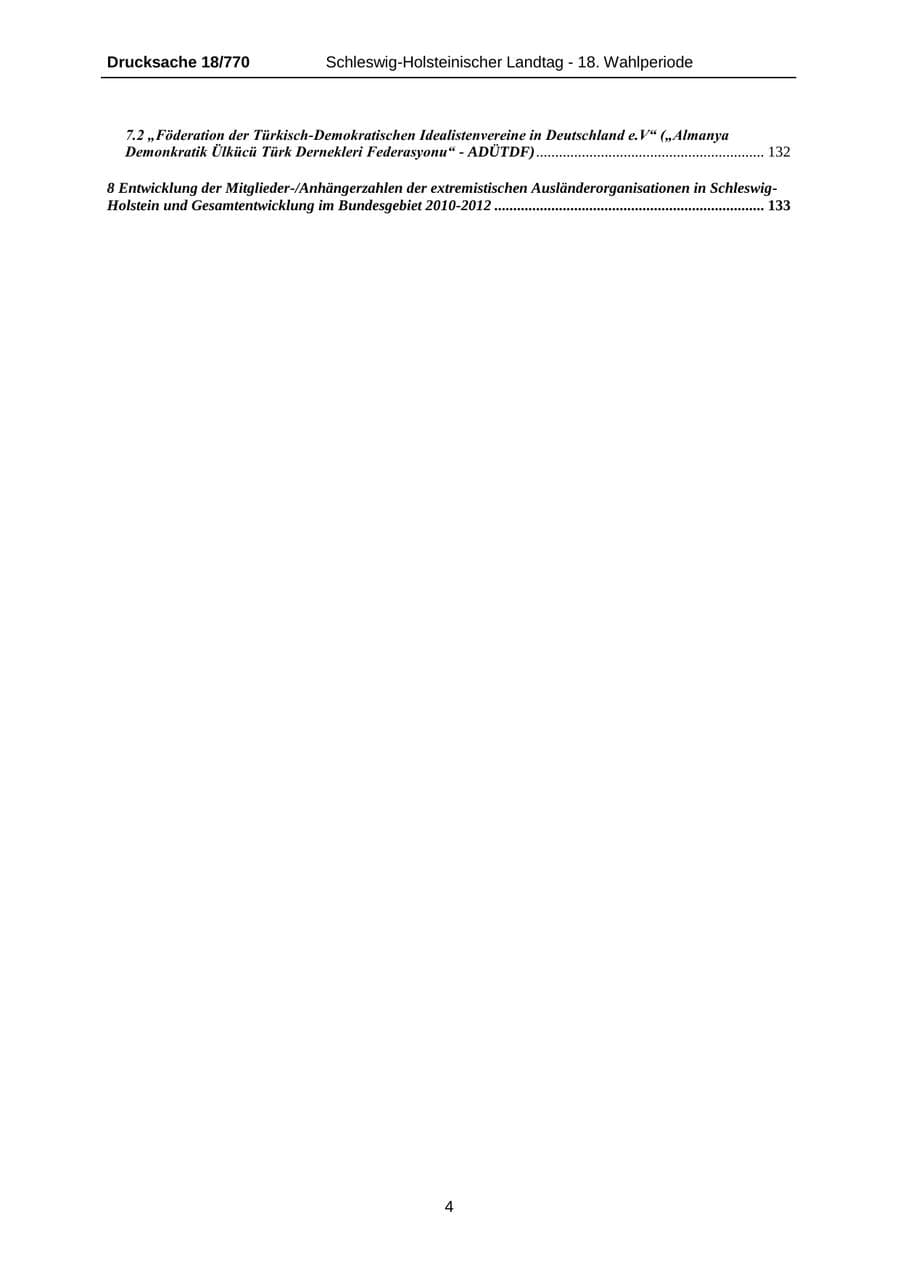 Seite 4 des Verfassungsschutzbericht 2012 Schleswig-Holstein