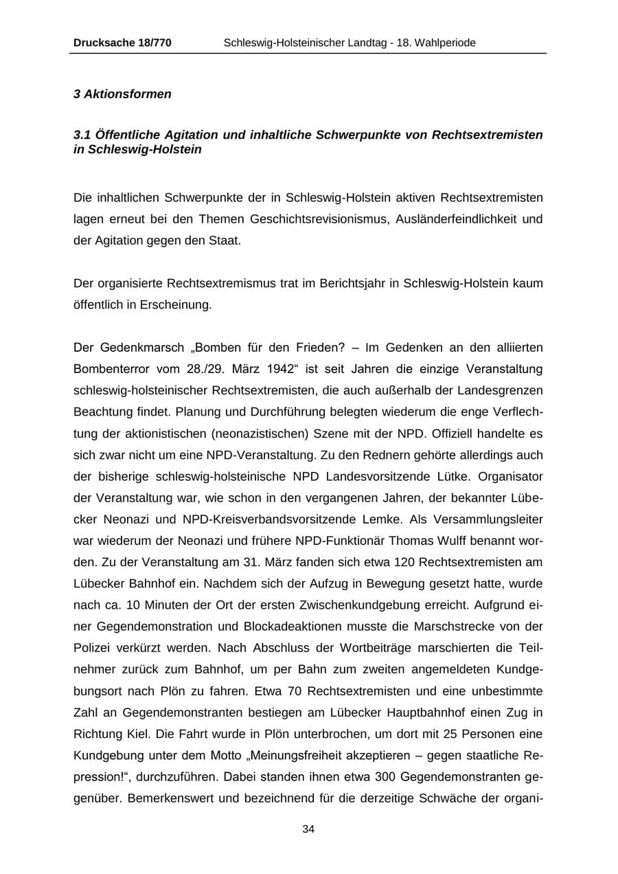 Seite 34 des Verfassungsschutzbericht 2012 Schleswig-Holstein