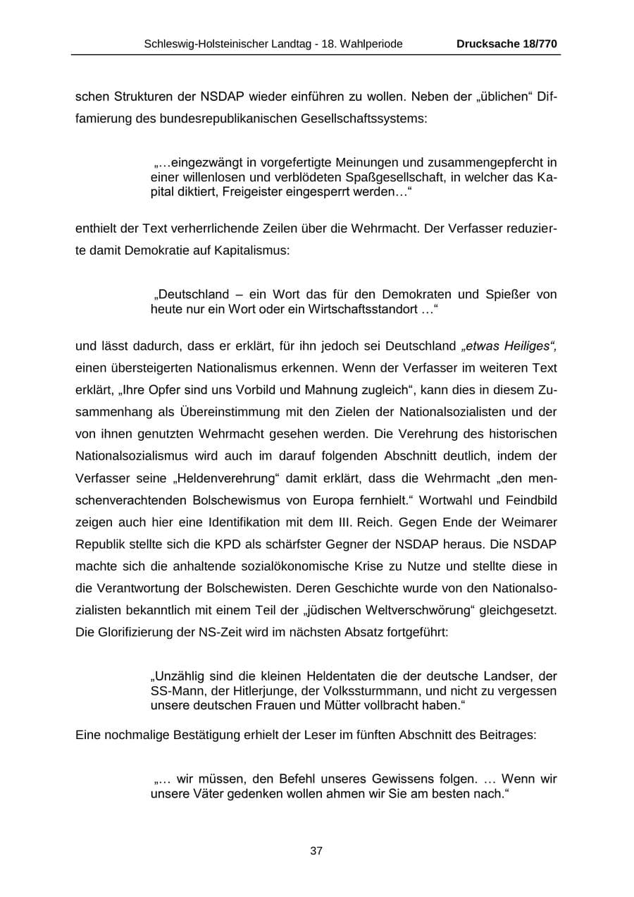 Seite 37 des Verfassungsschutzbericht 2012 Schleswig-Holstein