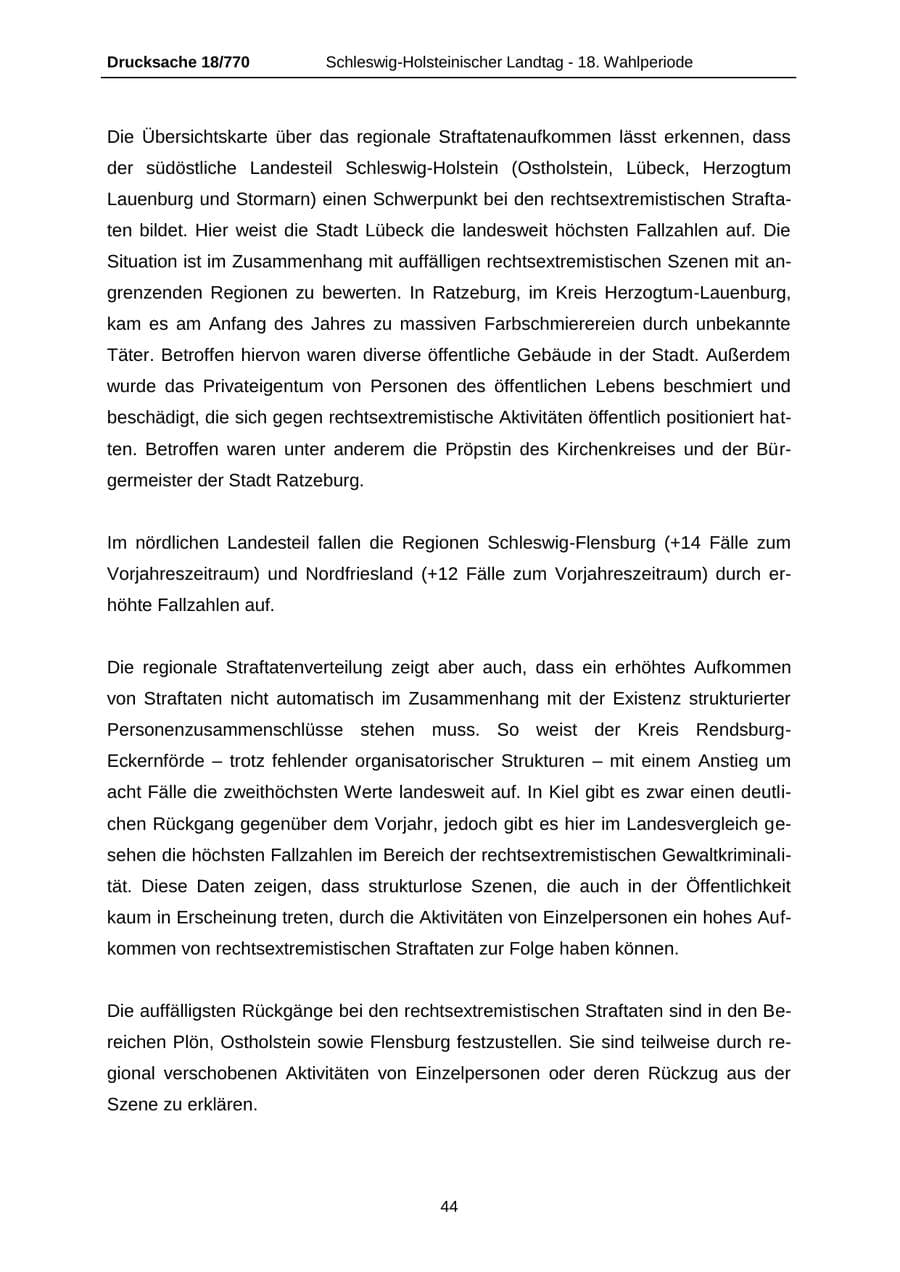 Seite 44 des Verfassungsschutzbericht 2012 Schleswig-Holstein