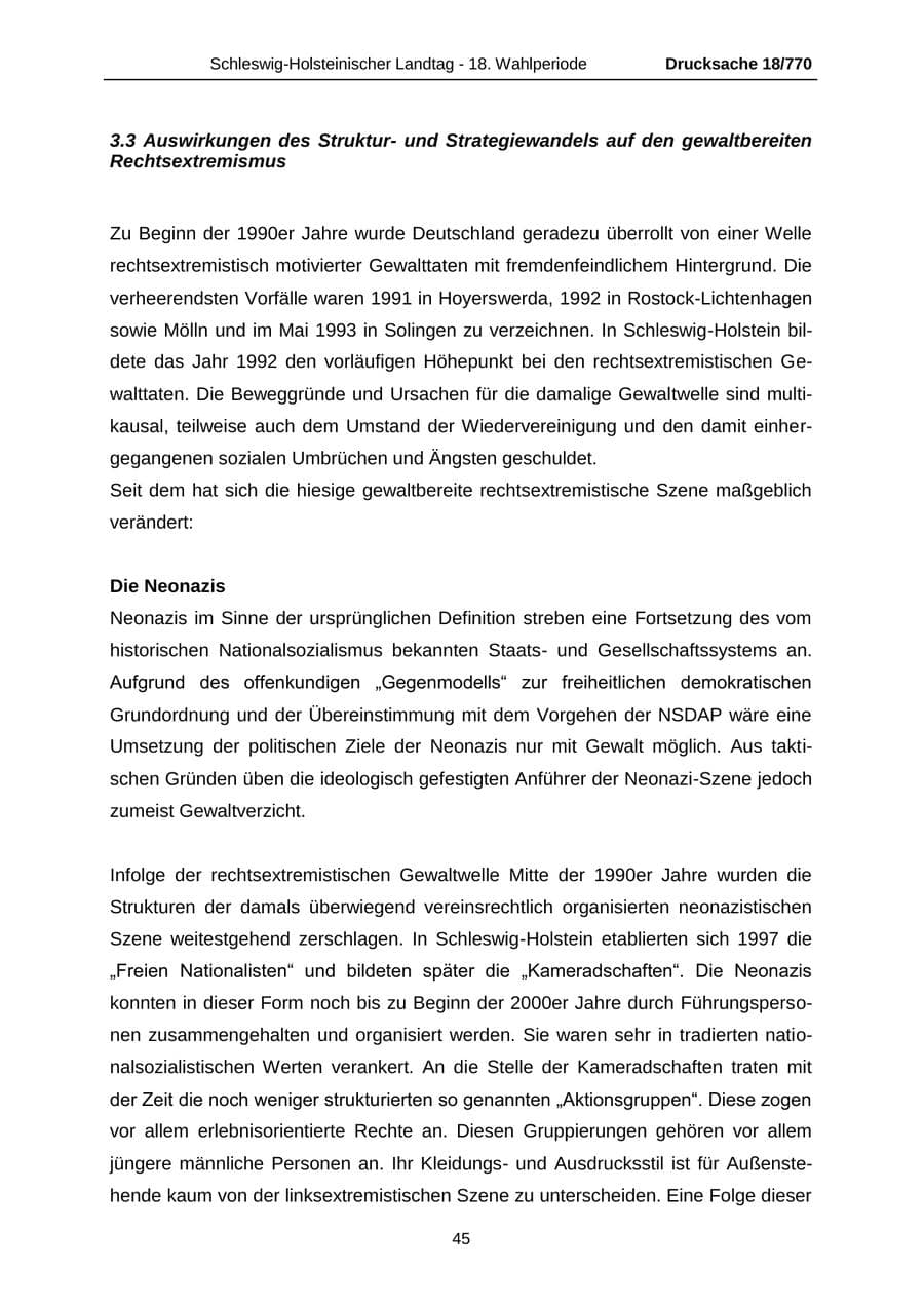 Seite 45 des Verfassungsschutzbericht 2012 Schleswig-Holstein